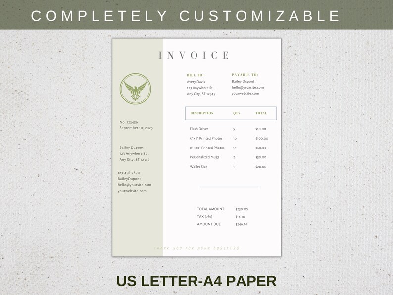 Editable Invoice | Fully Editable Receipt | Editable Invoice Template ...