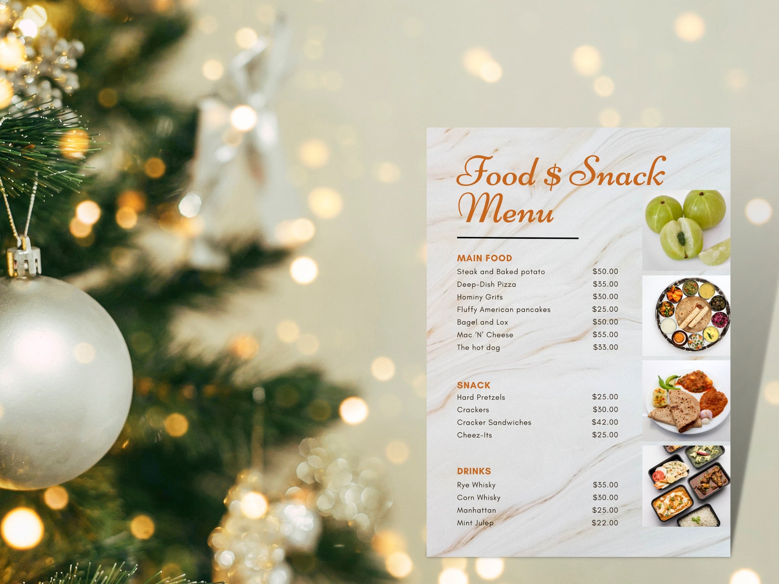 Editable Food Menu Fully Editable Wedding Menu Editable Menu Template ...