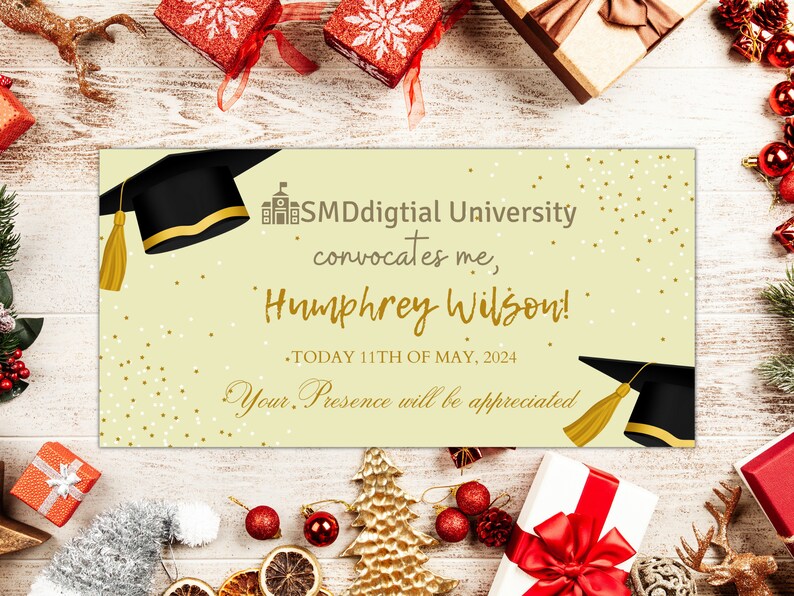 Editable Convocation Invite | Fully Editable Convocation Card ...