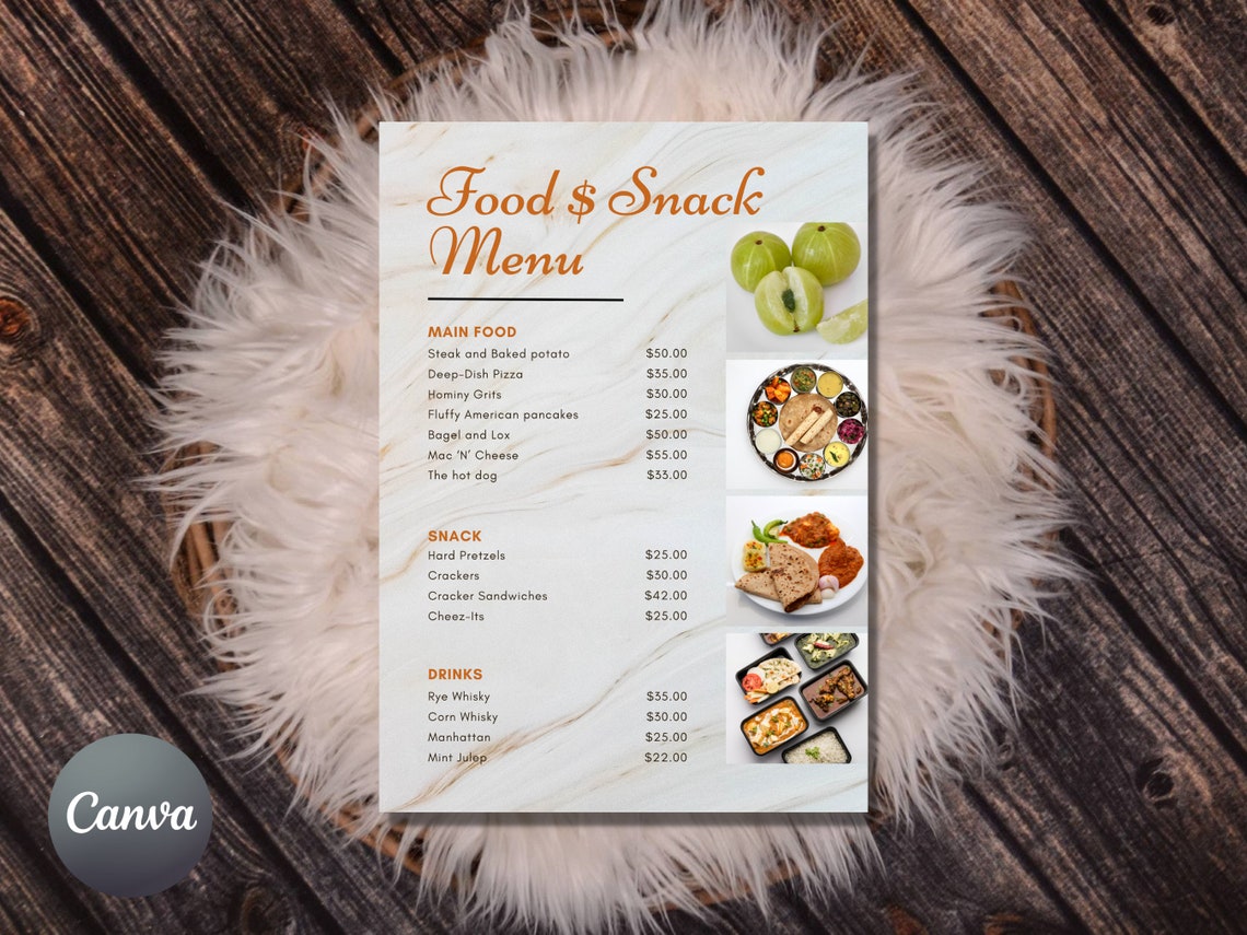 Editable Food Menu Fully Editable Wedding Menu Editable Menu Template ...