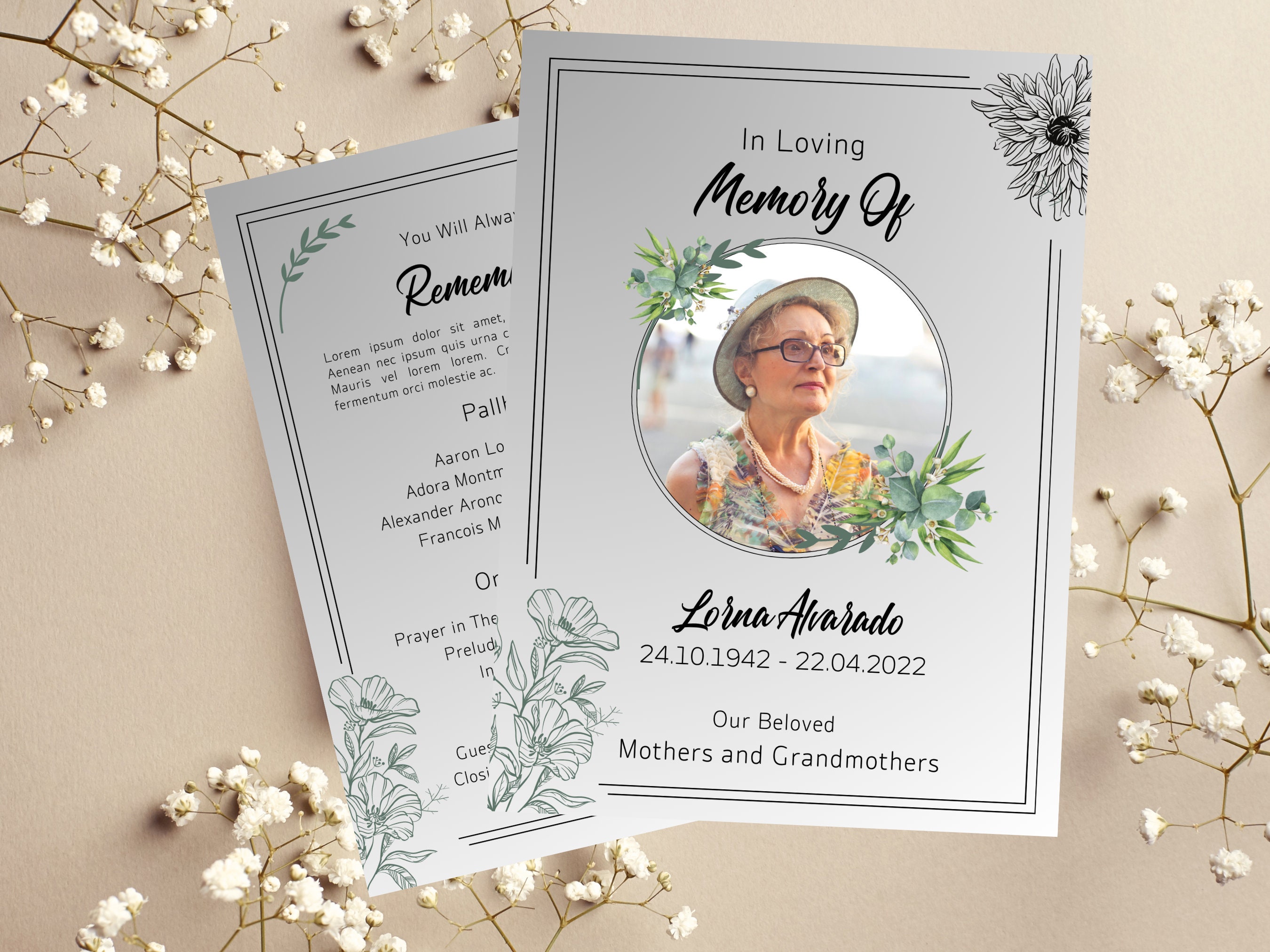 Funeral Program Template Obituary Celebration of Life Memorial Pamphlet Funeral Program Template Obituary Celebration of Life Memorial Pamphlet