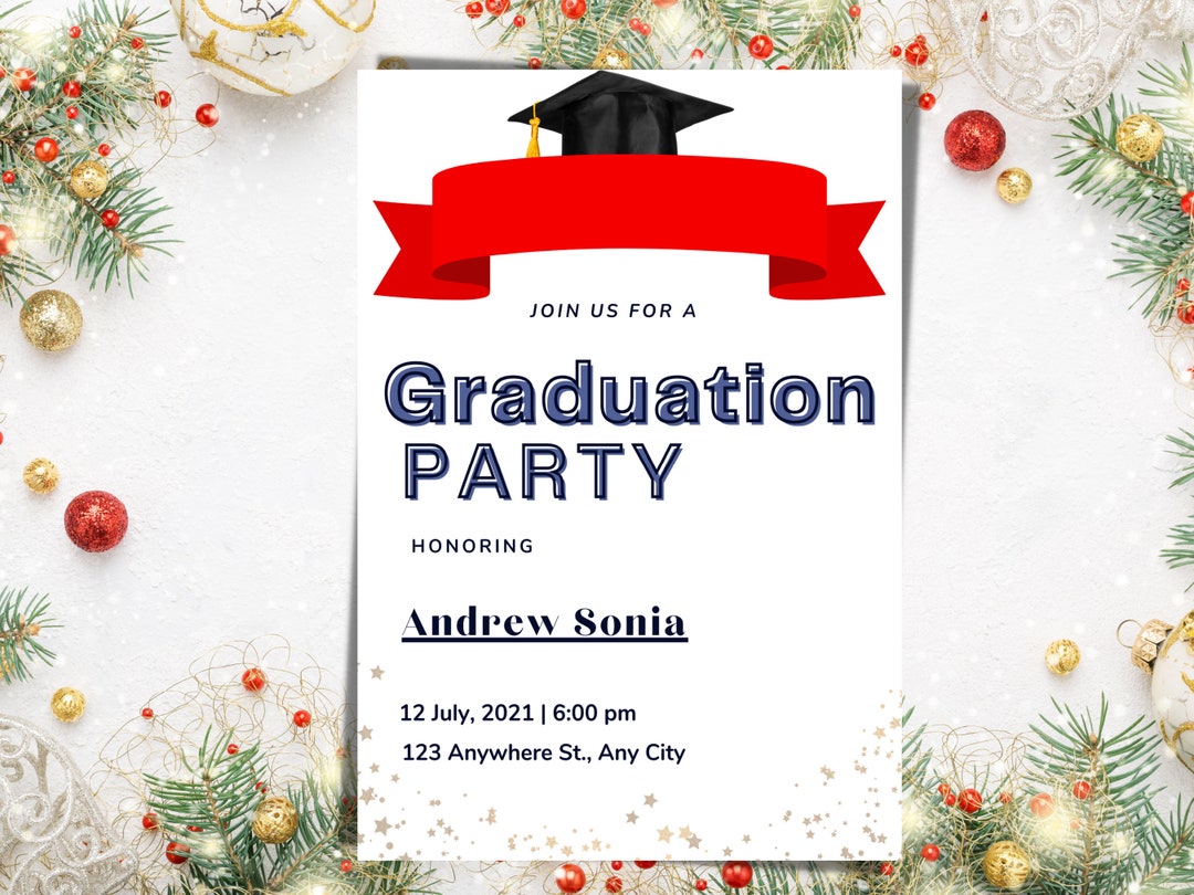 Editable Graduation Invite | Fully Editable Convocation Card | Editable ...