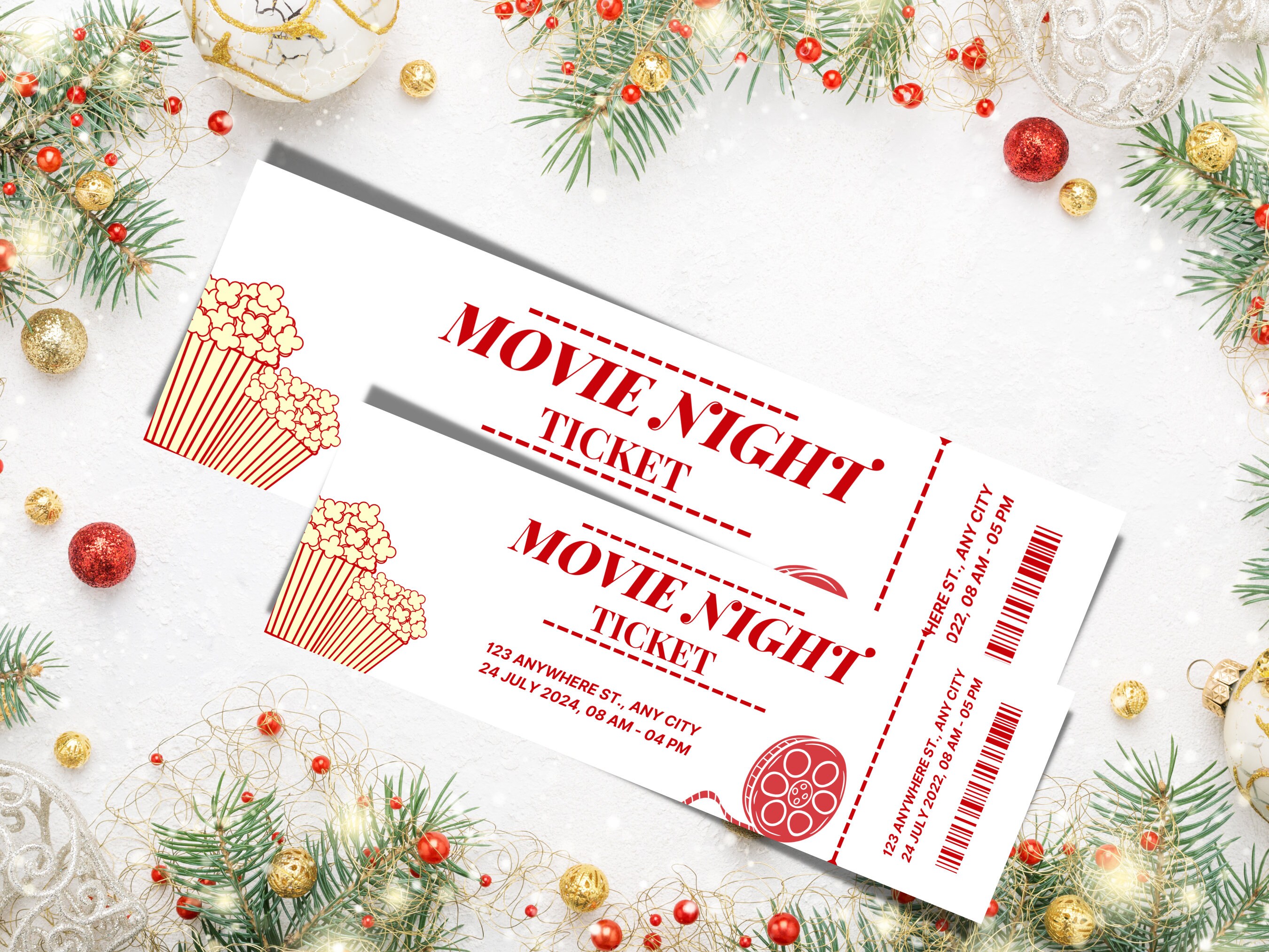 Movie Night Ticket Invite Template | Fully Customization in Canva ...