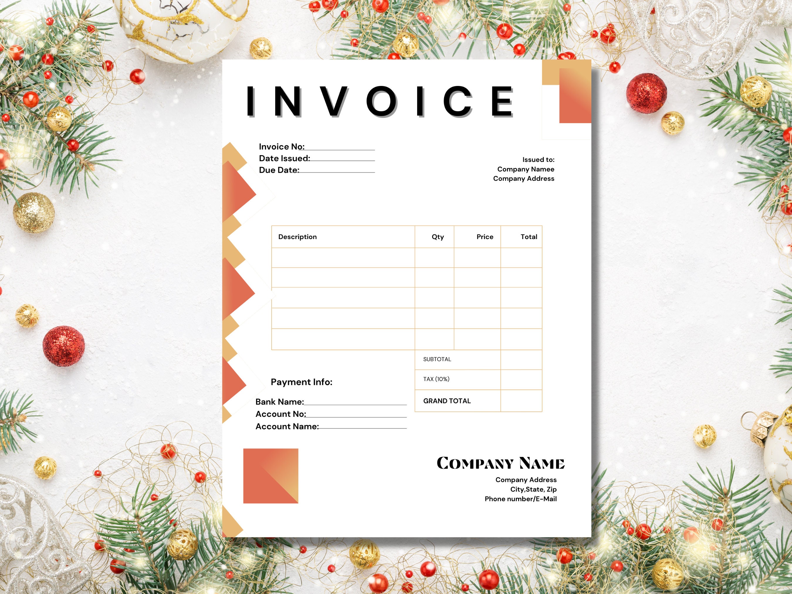 Business Invoice | Fully Editable Receipt | Editable Invoice Template ...