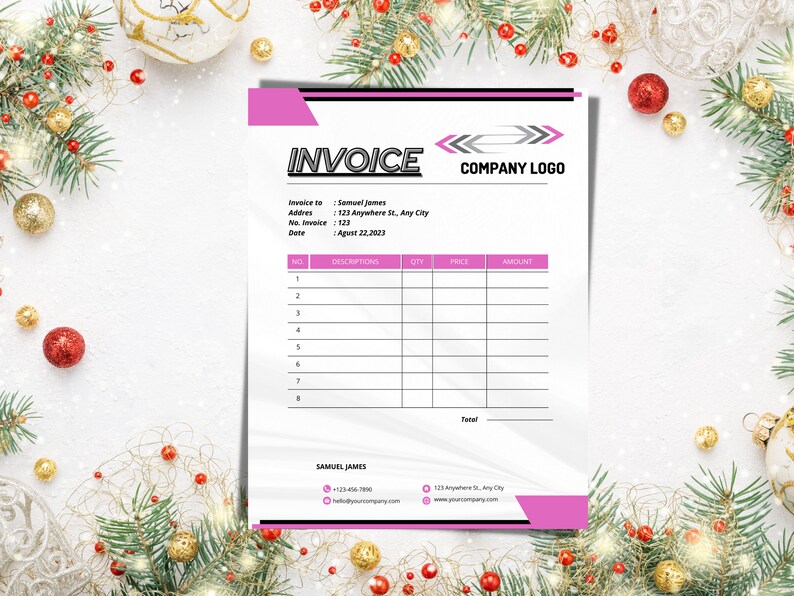 Business Invoice | Fully Editable Receipt | Editable Invoice Template ...