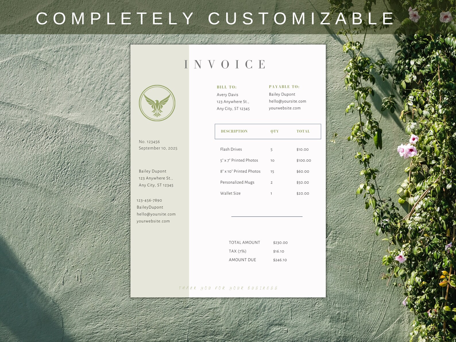 Editable Invoice | Fully Editable Receipt | Editable Invoice Template ...
