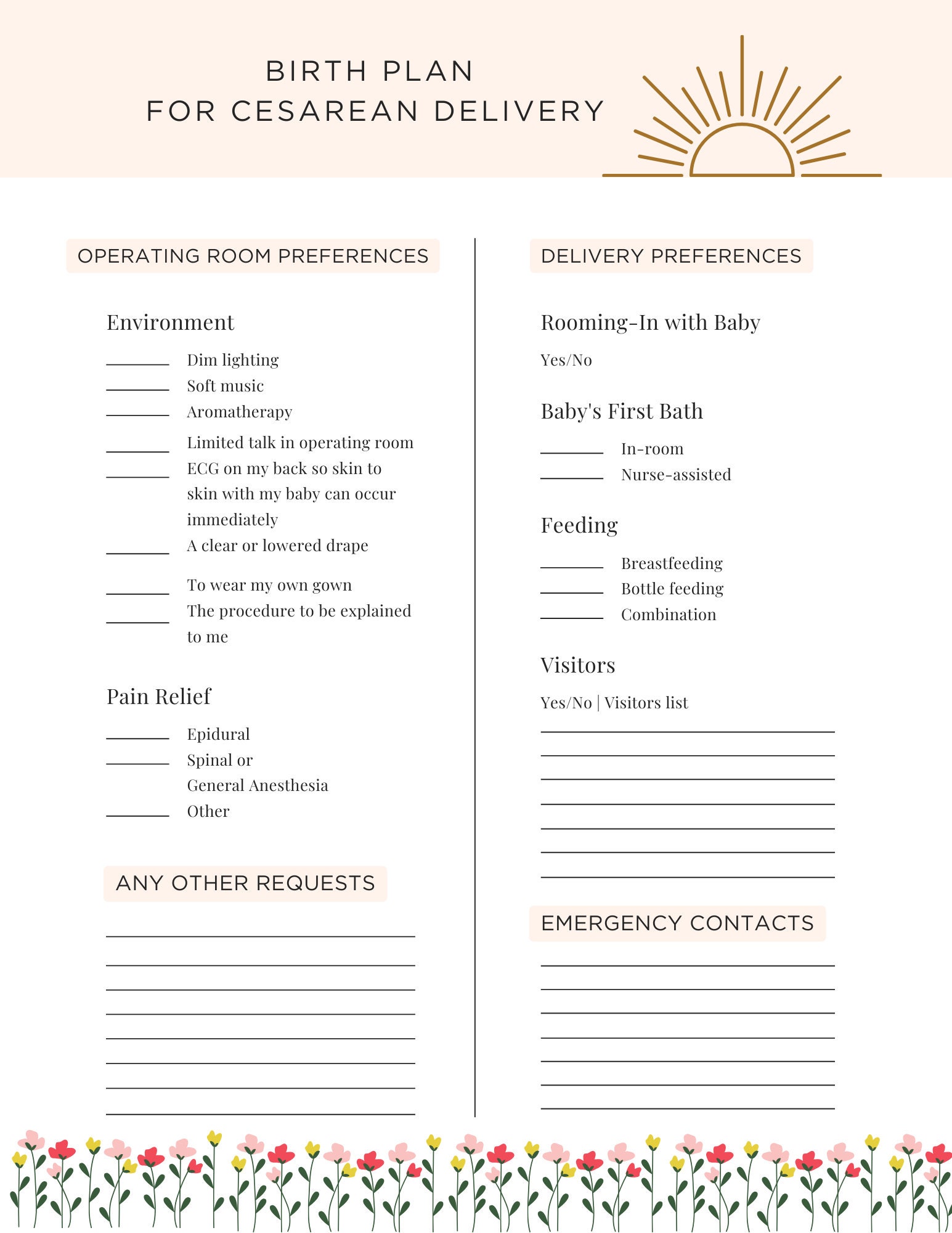 Postpartum Plan Workbook and Birth Plan Template - Etsy