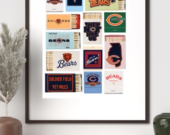 Chicago Bears Matchbook Print | Vintage Football Fan Decor (Digital Download)