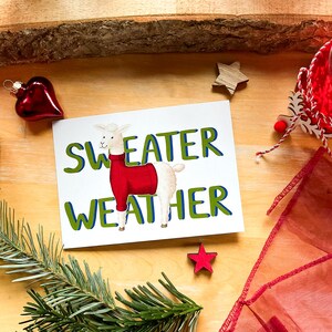 Winterkarte Alpaka - Sweater Weather