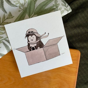 Impression d'art / Carte postale carrée - Pilote Pingouin