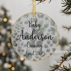 Benutzerdefinierte Schwangerschaftansage Weihnachtsverzierung, personalisierte Schwangerschaft enthüllen Weihnachtsverzierung, Babymitteilung, neues Baby Ornament, Gi