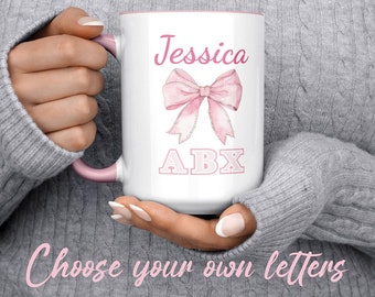 Taza de café personalizada con nombre de hermandad de mujeres de 15 oz, taza con nombre personalizado para hermanas de hermandad de mujeres, regalo para nuevos miembros de hermandad de mujeres, regalos estéticos de coqueta,