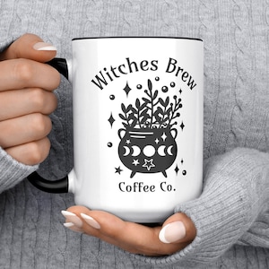 Witches Brew Coffee Mug, Cute Halloween Mug,  Cauldron Halloween Mug, Spooky Cute Coffee Mug, Halloween Gift For Her, Halloween Decor