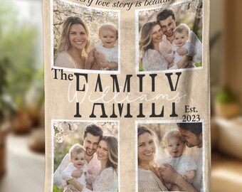 Kundenspezifische Foto-Decke, personalisierte Familie Est Sherpa Fleece-Überwurf mit Foto-Collage