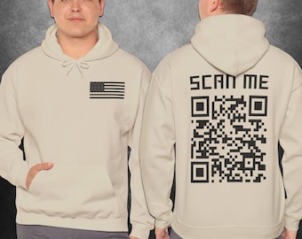 Sudadera con capucha con código QR del baile viral de Trump, código QR del baile viral de Trump en la YMCA, sudadera con capucha con la bandera de Trump, camiseta divertida con código QR de broma, GIF de Trump bailando