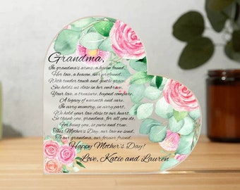 Regalo Per Nonna A Forma Di Cuore In Acrilico - Con Girasole, Per Compleanno E Festa Della Mamma