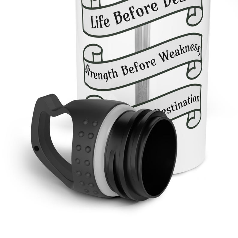 Knights Radiant Stainless Steel Water Bottle - Stormlight Archive Tumbler, Fantasy Book Reader Gift, Life Before Death, The First Ideal image 5