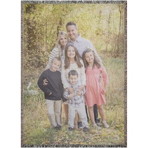 Individuell gewebte Decke mit Bild, personalisierter Fototeppich, 100% Baumwolle werfen Bild 5