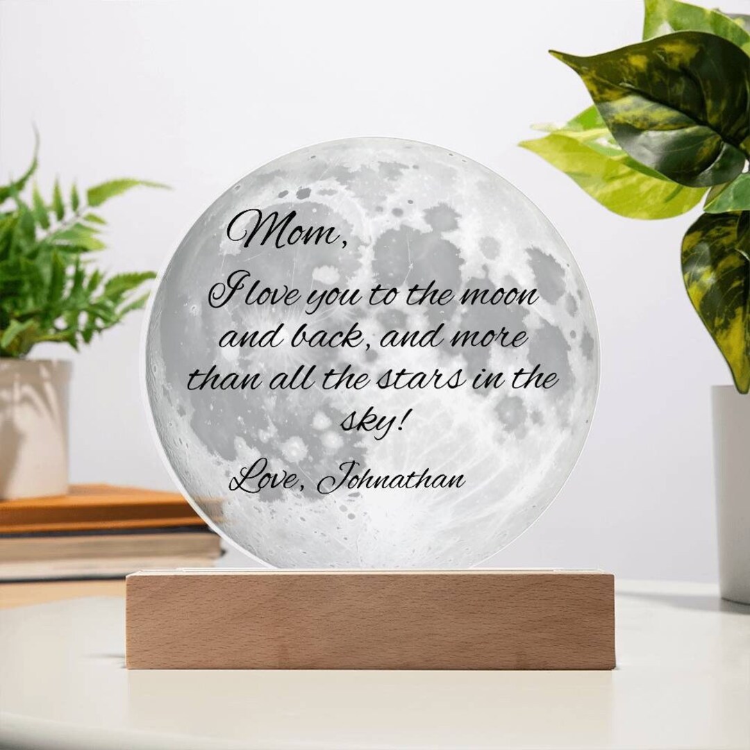 Custom I Love You to the Moon and Back Acrylic Keepsake, Personalized ...