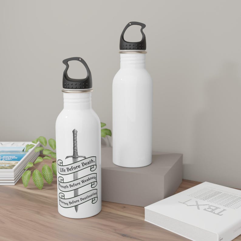 Knights Radiant Stainless Steel Water Bottle - Stormlight Archive Tumbler, Fantasy Book Reader Gift, Life Before Death, The First Ideal image 3