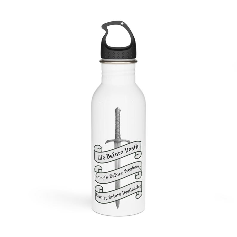 Knights Radiant Stainless Steel Water Bottle - Stormlight Archive Tumbler, Fantasy Book Reader Gift, Life Before Death, The First Ideal image 2