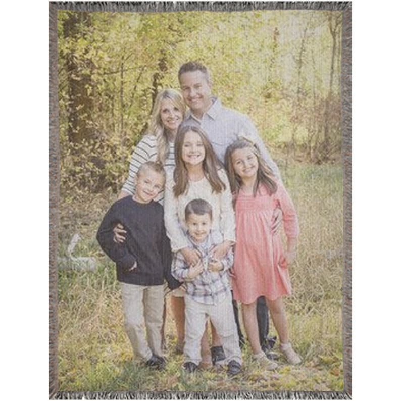 Individuell gewebte Decke mit Bild, personalisierter Fototeppich, 100% Baumwolle werfen Bild 7