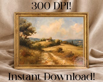 Rustic Farmhouse Digital Art Work, Vintage French Country Cottagecore Print, Printable Instant Download