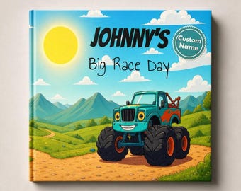 Custom Childrens Storybook With Name, Personalized Monster Truck Book For Boys