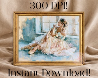 Ballerina Rest Print, Romantic Vintage French Wall Art (Digital Download)