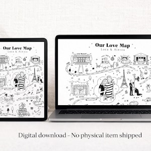 Custom Relationship Map, Our Love Story, Couples Travel Map, in Loving ...