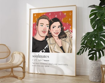 Sketch Portrait Portrait Illustration, Personalized Gift, Couple Gift, Family Drawing, Gift For Girlfriend, Custom portrait