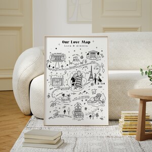 Custom Relationship Map, Our Love Story, Couples Travel Map, in Loving ...