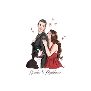 Custom Cartoon Portrait | Unique Valentine’s Digital Gift | Personalized Couple Illustration | Anniversary Art | Romantic Gift Idea