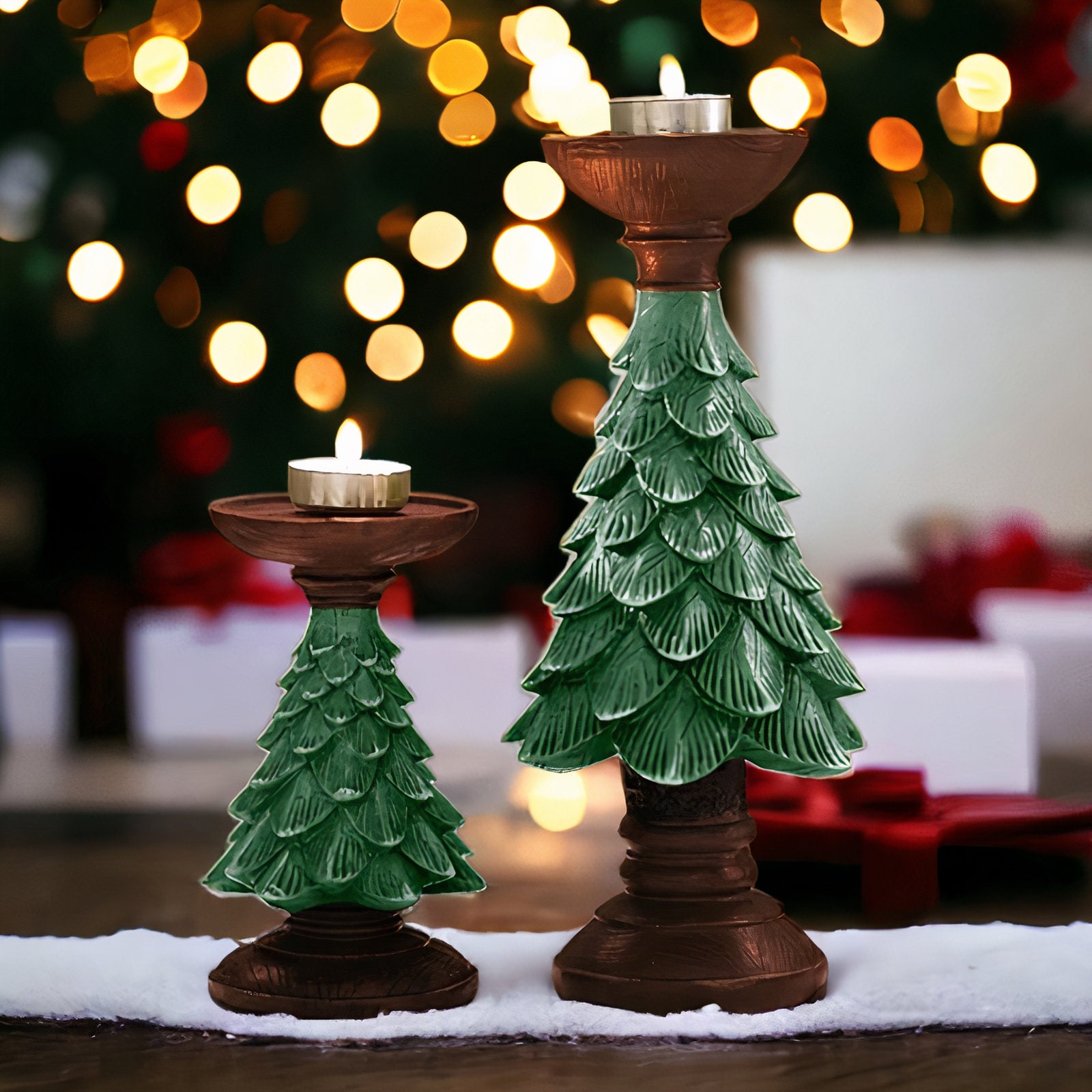 Stylish Christmas Tree Candle Holders for Small and Large Etsy