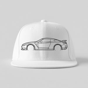 R35 GTR Automütze | JDM Drift Racing Kappe | Trucker oder Flat Bill Snapback | Skyline GTR Auto-Enthusiasten Geschenk | Streetwear Auto Liebhaber Accessoire