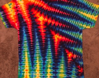 Handmade Bright Tie Dye Festival T-Shirt: Wig Wag Design