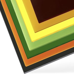 1/8" Glossy Acrylic Sheet Plexiglass (3pcs) - Multiple colors