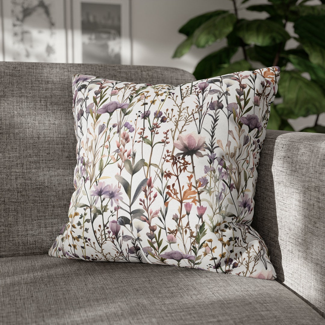 Floral Pillow Case Boho Wildflower Cute Cottagecore Woodland Flowers ...