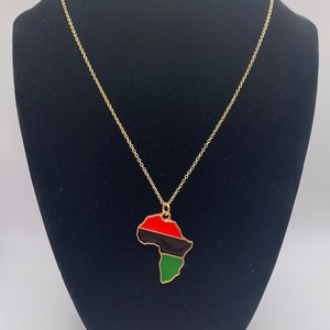 18K Gold Plated Pae Africa Necklace Featuring Crystal Adornments