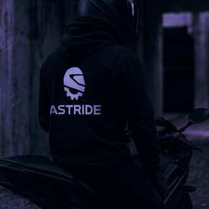 Unisex Hooded Long Sleeve Tee with ASTRIDE Design, Stylish Hoodie, Casual Wear, Sports Sweatshirt, Perfect Gift for Athletes