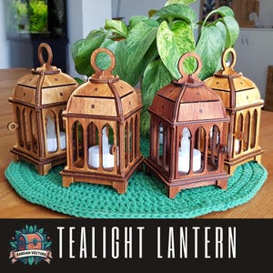 Tealight Lantern 1425 3mm, 1/8in, 3,3mm, 4 mm, 4,5mm, 5mm, 6mm. Laser cut files svg, pdf, cdr, ai, dxf, digital product