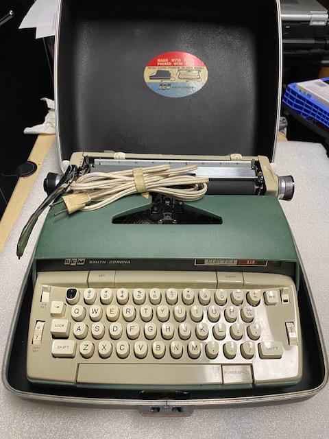 Smith Corona Electra 110 electric portable typewriter with case.