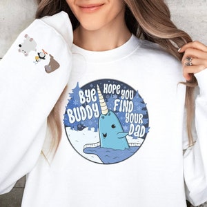 Elf narwhal christmas sweater hot sale