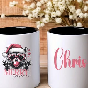 Taza de café con meme de mapache, taza de café con mapache, regalo de mapache, taza de oficina sarcástica del equipo Trash, taza de café con acento Merry Trashmas (11, 15 oz)
