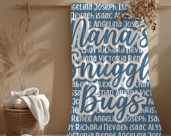 Personalized Family Name Blanket, Housewarming Gift, Mother's Day Gift, Father's Day Gift, Minky or Sherpa