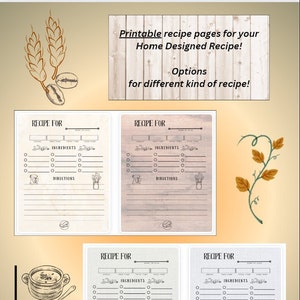 Printable Recipe Sheets