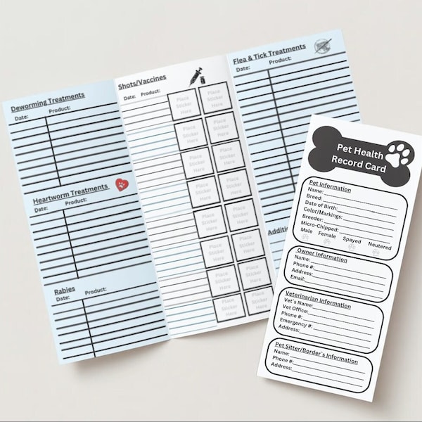 Canine Health Record Card