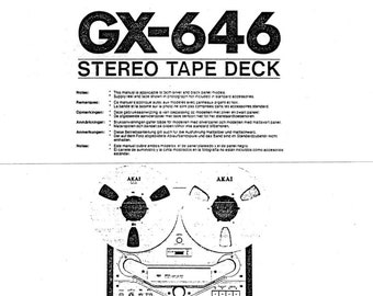 AKAI GX-646 ステレオテープデッキ 取扱説明書 - Etsy 日本