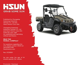 UTV Owner Service Manual HS700 HS500 HS 500 700 HiSUN Massimo Coleman Digital Download