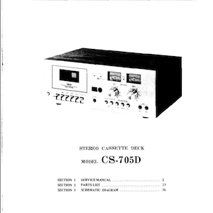 AKAI CS-705D Stereo Cassette Tape Deck Service Manual Digital Download